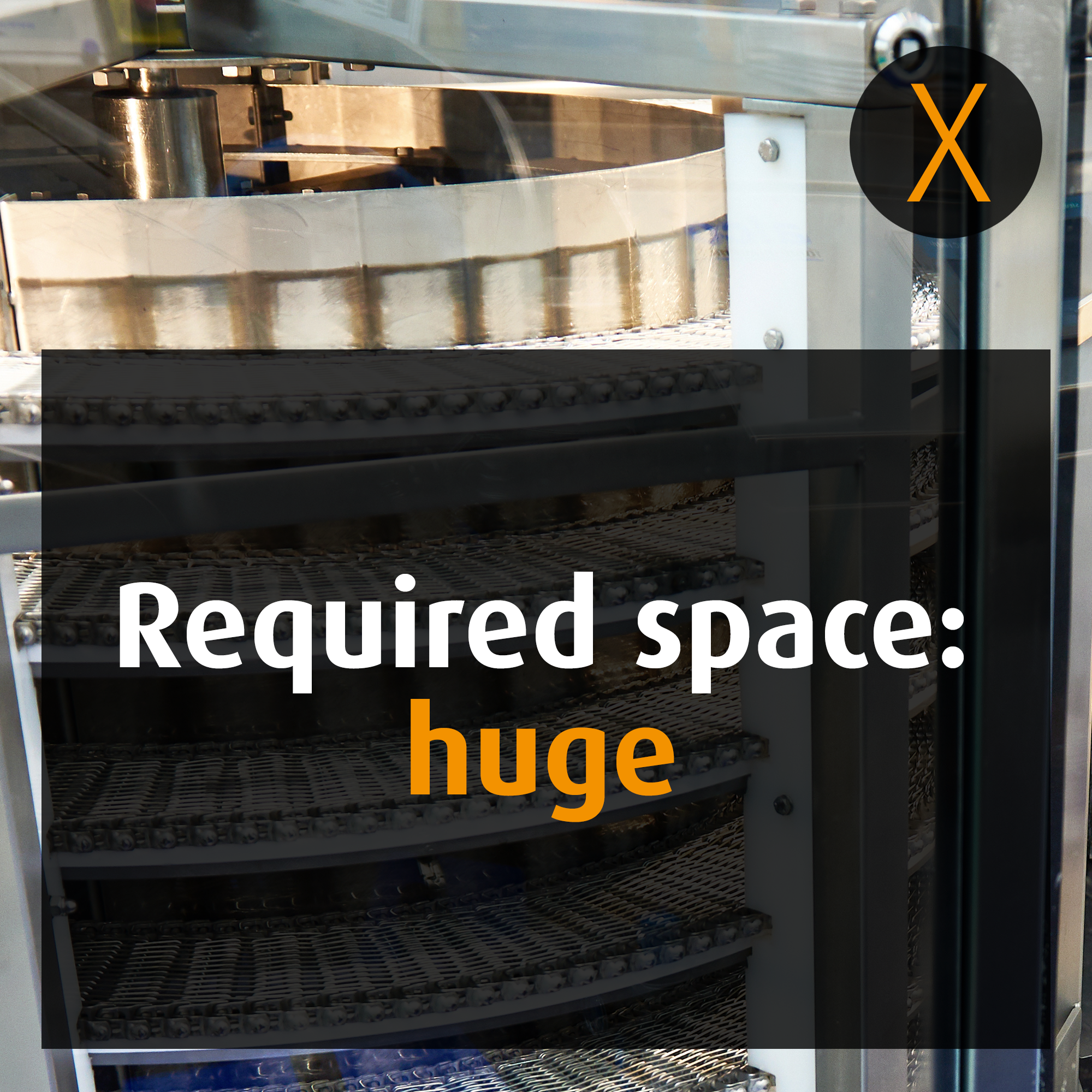 Spiral freezers are too large Spiral freezers are too large