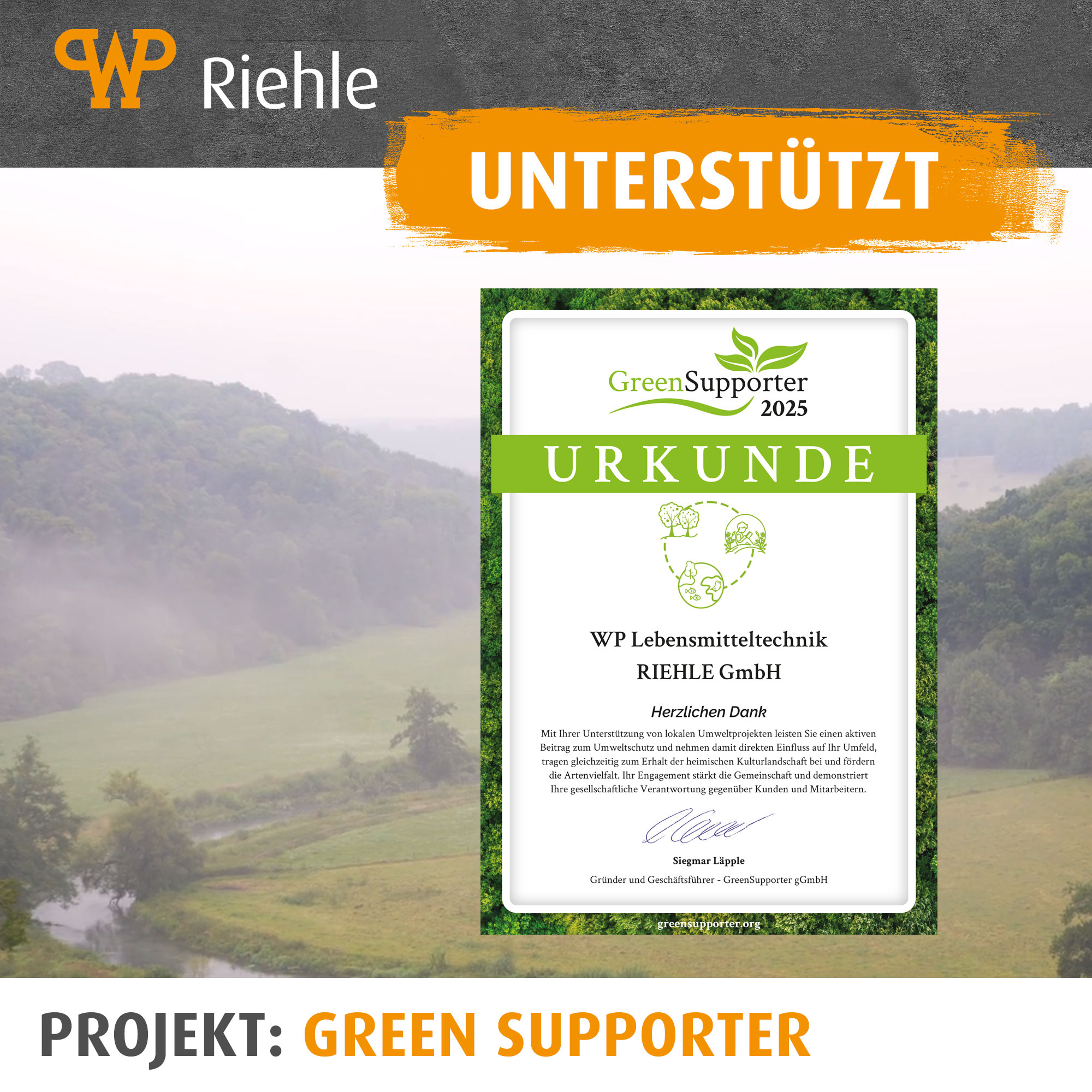 GreenSupporter Ostalbkreis Firma WP RIEHLE GreenSupporter Ostalbkreis Firma WP RIEHLE